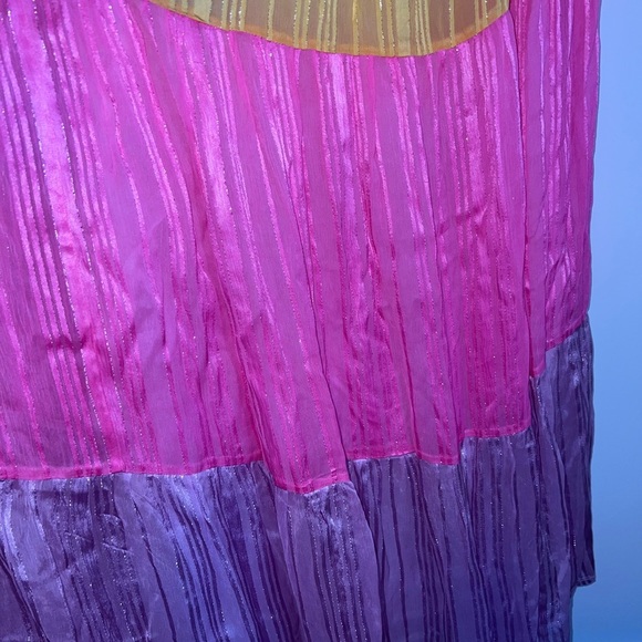 SUNDRESS NEW S/XS Stevie Palma mix color Colorful Ruffled Maxi Dress - Picture 6 of 14